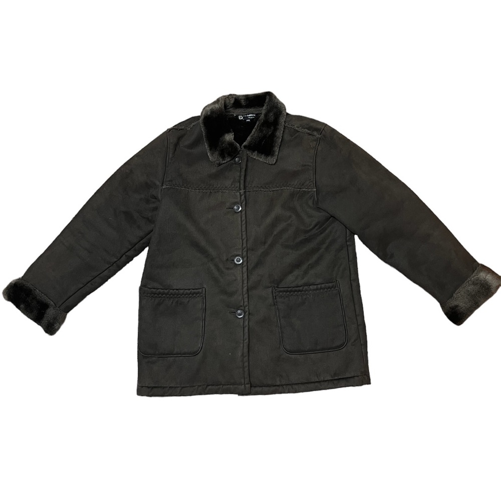 Suede Faux Fur Coat